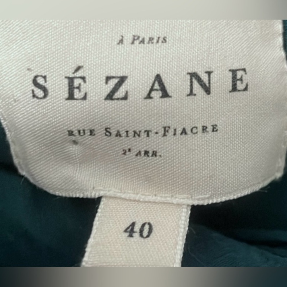 Sezane Rita Mini Dress Ruffled Pleated Oversized Emerald Green EU Size 40 = US 8 - Picture 8 of 11